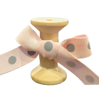 No 126 - Rose Grey Dot 15mm