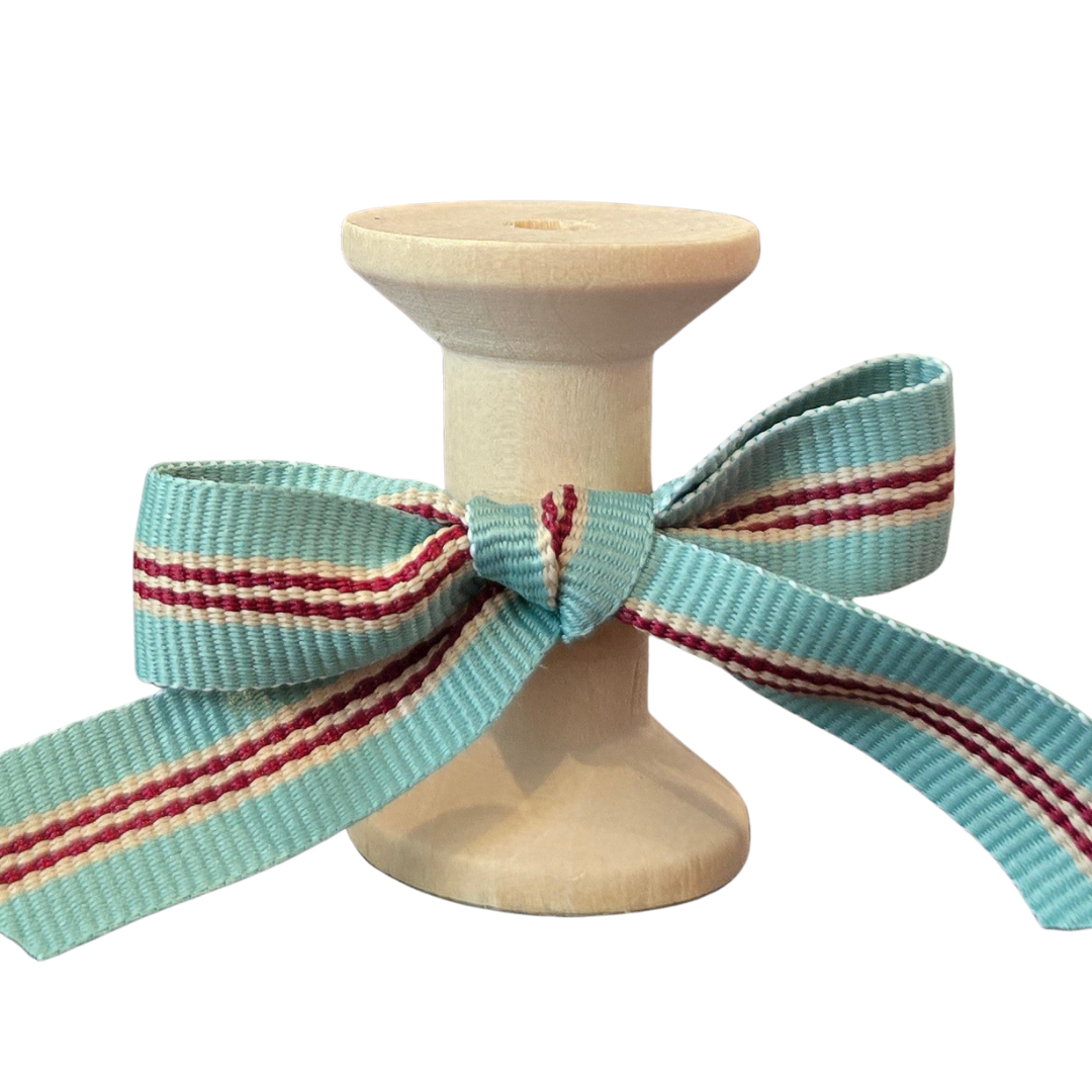 No 159 - Sage Beige Maroon Stripe 15mm