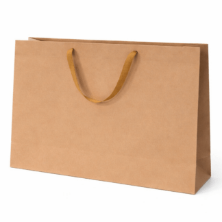 Brown Kraft Giant 350 x 480 x 140mm with ribbon handles