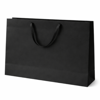 Black Kraft Giant 350 x 480 x 140mm with ribbon handles