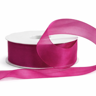 Fuscia Organza Ribbon 38mm x 100m