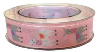Llama Rose 25mm  Stable-edge Ribbon