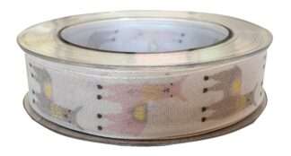 Llama White 25mm  Stable-edge Ribbon