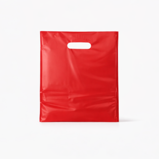 Red Plastic Carrier Bags (300+40x240mm)(500 Units)