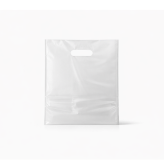 Frosted (Clear with white tint) Plastic Carrier Bags (300+40x240mm)(500 Units)