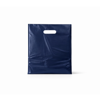Navy Plastic Carrier Bags (300+40x240mm)(500 Units)