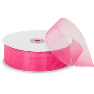 Shocking Pink Organza Ribbon 38mm x 100m