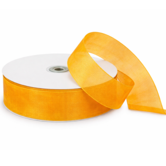 Yellow (Lt Gold) Organza Ribbon 38mm x 100m