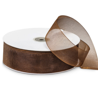 Brown Organza Ribbon380mm x 100m