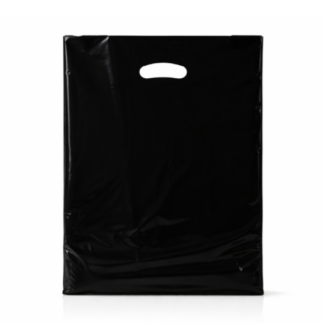 Black Plastic Carrier Bags (460+40x380mm)(500 Units)