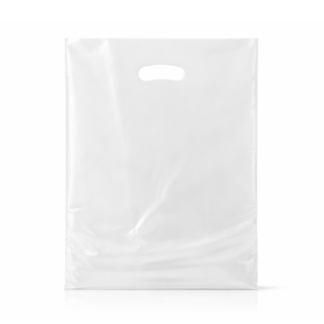 Frosted (Clear with white tint) Plastic Carrier Bags (460+40x380mm)(500 Units)