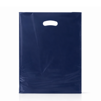 Navy Plastic Carrier Bags (460+40x380mm)(500 Units)