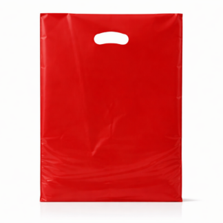 Red Plastic Carrier Bags (460+40x380mm)(500 Units)
