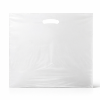 Frosted (Clear with white tint) Plastic Carrier Bags (500+40x550mm)(500 Units)