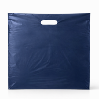 Navy Plastic Carrier Bags (500+40x550mm)(500 Units)