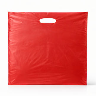 Red Plastic Carrier Bags (500+40x550mm)(500 Units)