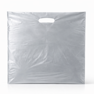 Silver Plastic Carrier Bags (500+40x550mm)(1000 Units)