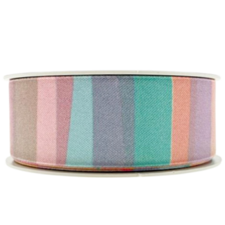 Ribbon - Stripes Pinks 38mm x 15m rolls