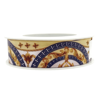 Scarf - "V" Cream, Navy, Gold 25mm x 15m