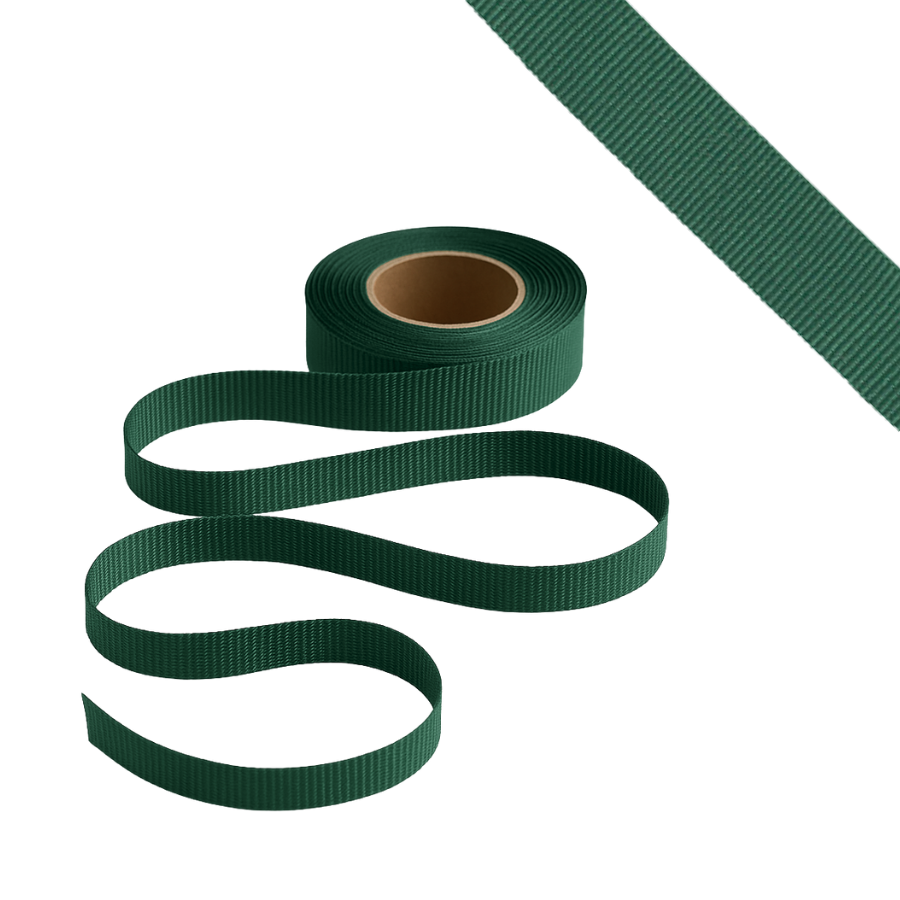Petersham Ribbon - Solid Bottle Green - 15mm x 20m roll