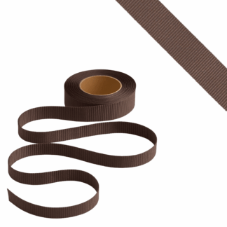 Petersham Ribbon - Solid Brown - 15mm x 20m roll
