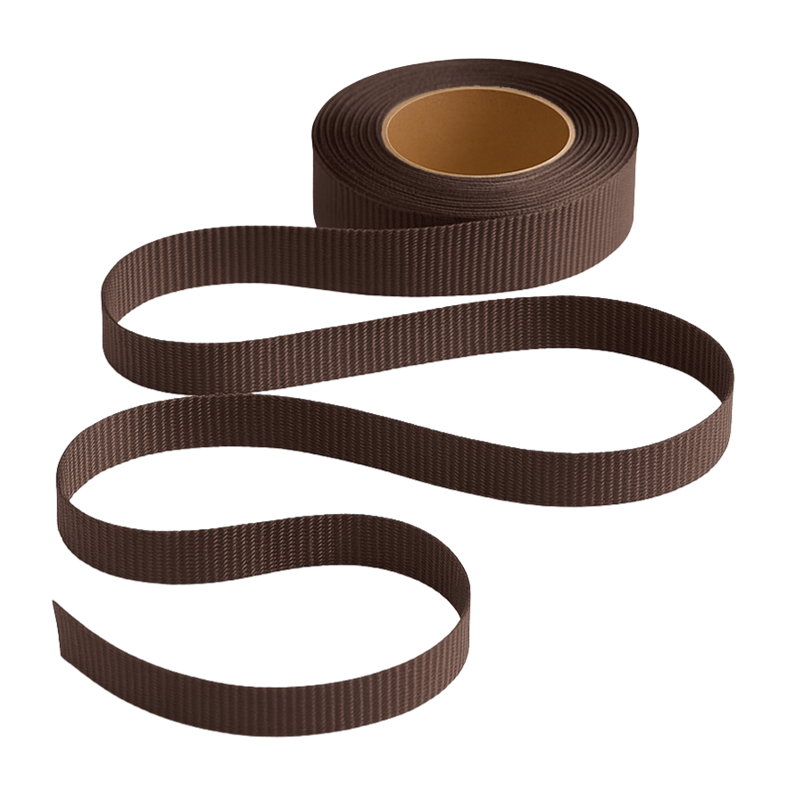 Petersham Ribbon - Solid Brown - 15mm x 20m roll - Image 2