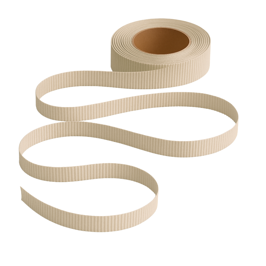 Petersham Ribbon - Solid Cream - 15mm x 20m roll - Image 2