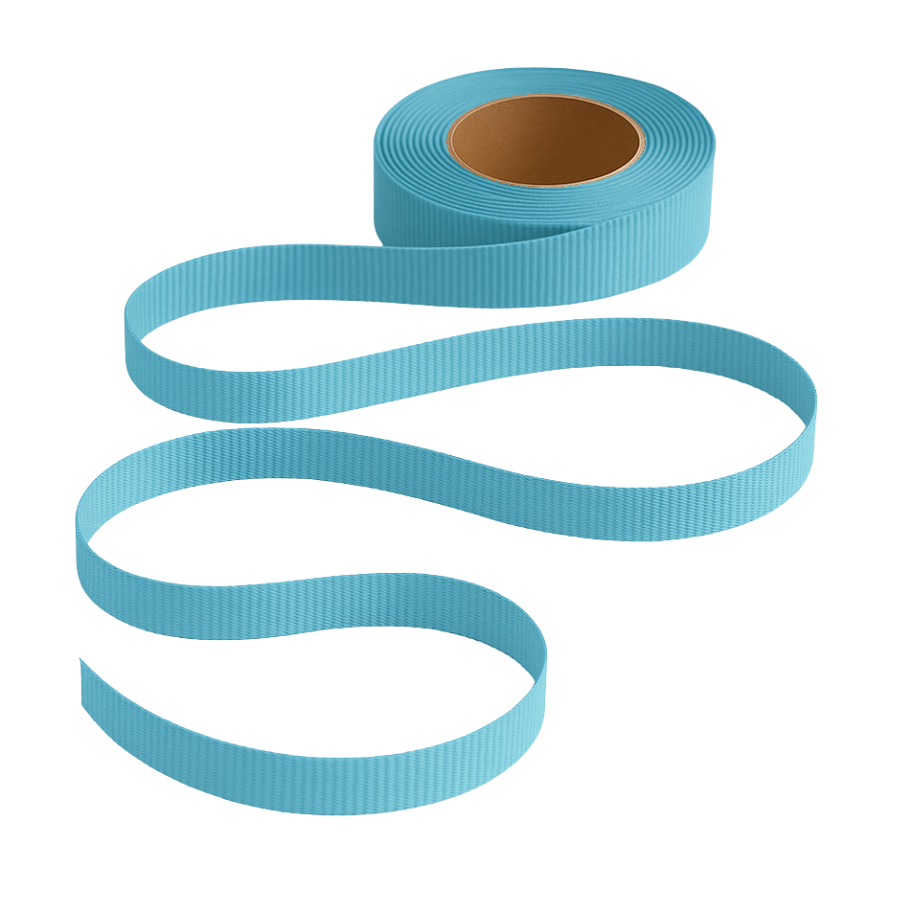 Petersham Ribbon - Solid Cyan - 15mm x 20m roll - Image 2