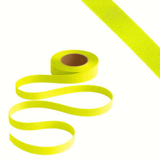 Petersham Ribbon - Solid Fluorescent Lime  - 15mm x 20m roll
