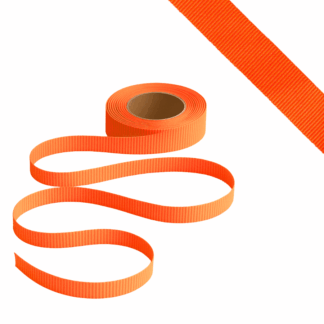 Petersham Ribbon - Solid Fluorescent Orange - 15mm x 20m roll