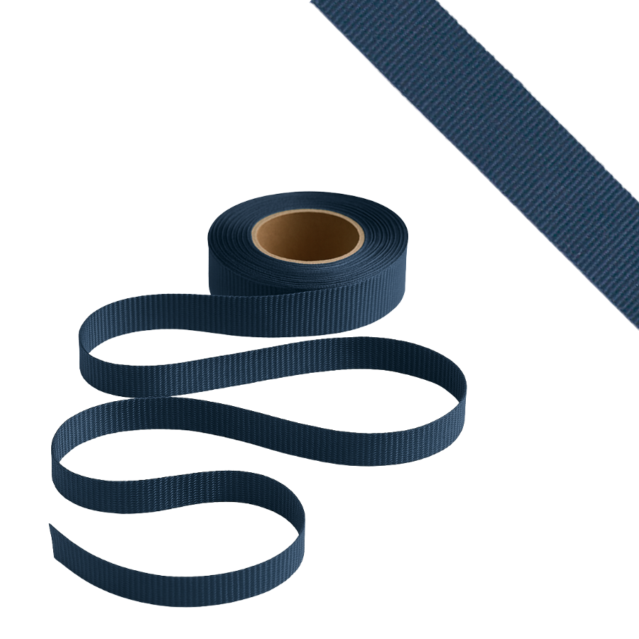 Petersham Ribbon - Solid Navy - 15mm x 20m roll