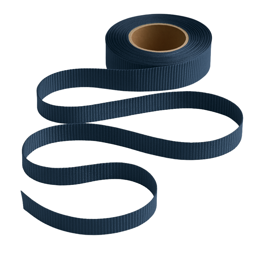 Petersham Ribbon - Solid Navy - 15mm x 20m roll - Image 2