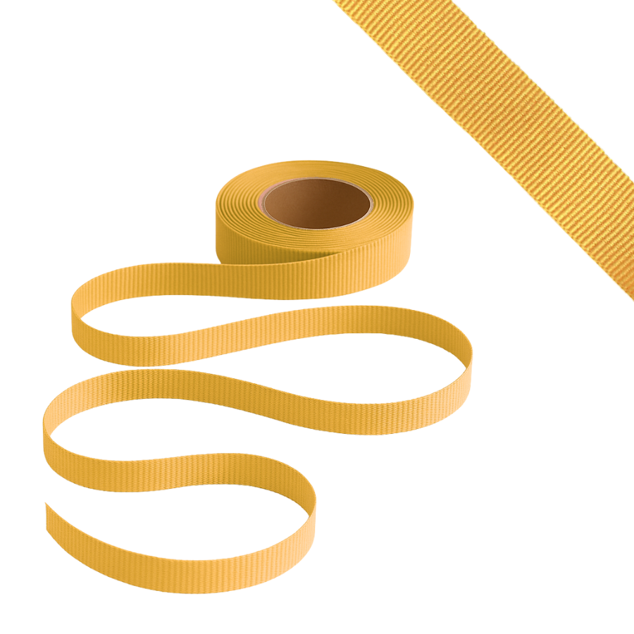 Petersham Ribbon - Solid Antique Gold - 15mm x 20m roll