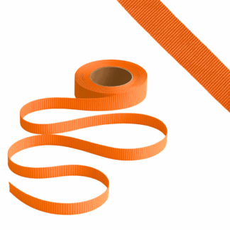 Petersham Ribbon - Solid Orange - 15mm x 20m roll