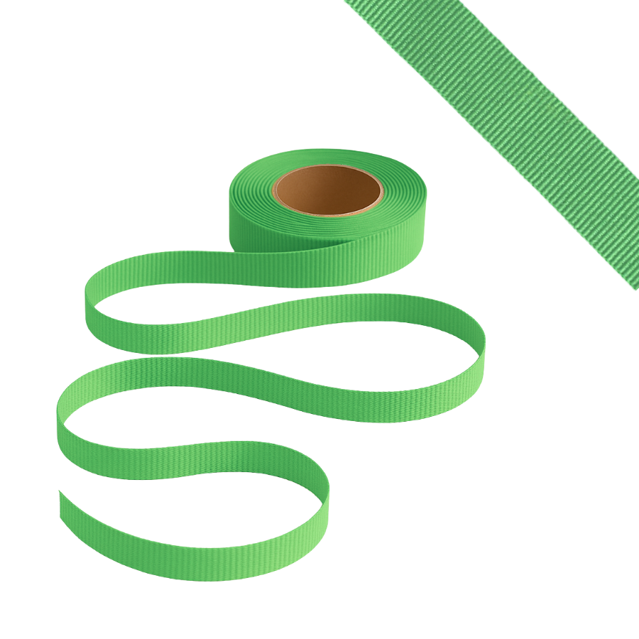 Petersham Ribbon - Solid Rainbow Green - 15mm x 20m roll