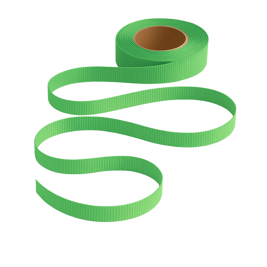 Petersham Ribbon - Solid Rainbow Green - 15mm x 20m roll - Image 2