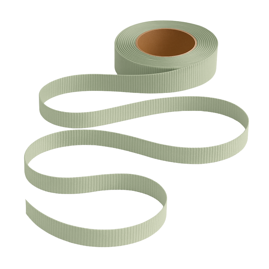 Petersham Ribbon - Solid Vintage Green - 15mm x 20m roll - Image 2