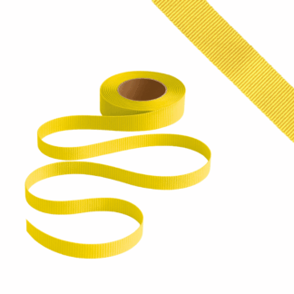 Petersham Ribbon - Solid Yellow - 15mm x 20m roll
