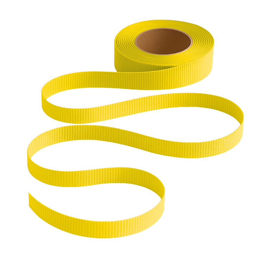 Petersham Ribbon - Solid Yellow - 15mm x 20m roll - Image 2