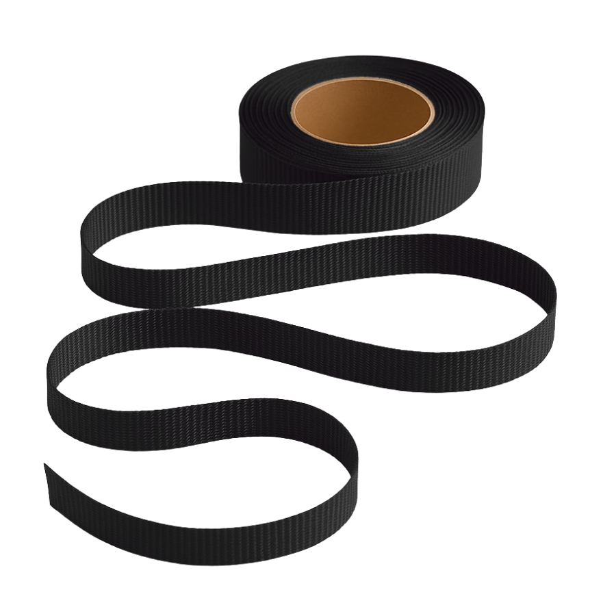 Petersham Ribbon - Solid Black - 15mm x 20m roll - Image 2