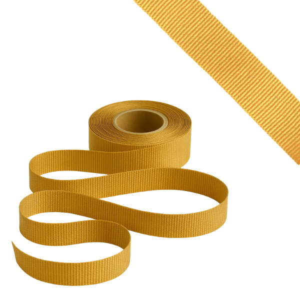 Petersham Ribbon - Solid Old Gold - 20mm x 20m roll
