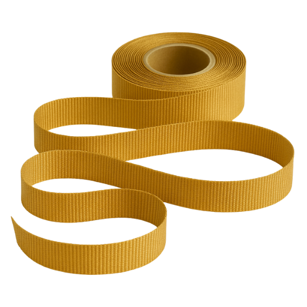 Petersham Ribbon - Solid Old Gold - 20mm x 20m roll - Image 2