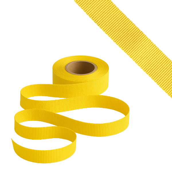 Petersham Ribbon - Solid Yellow - 20mm x 20m roll
