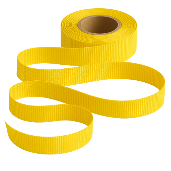 Petersham Ribbon - Solid Yellow - 20mm x 20m roll - Image 2