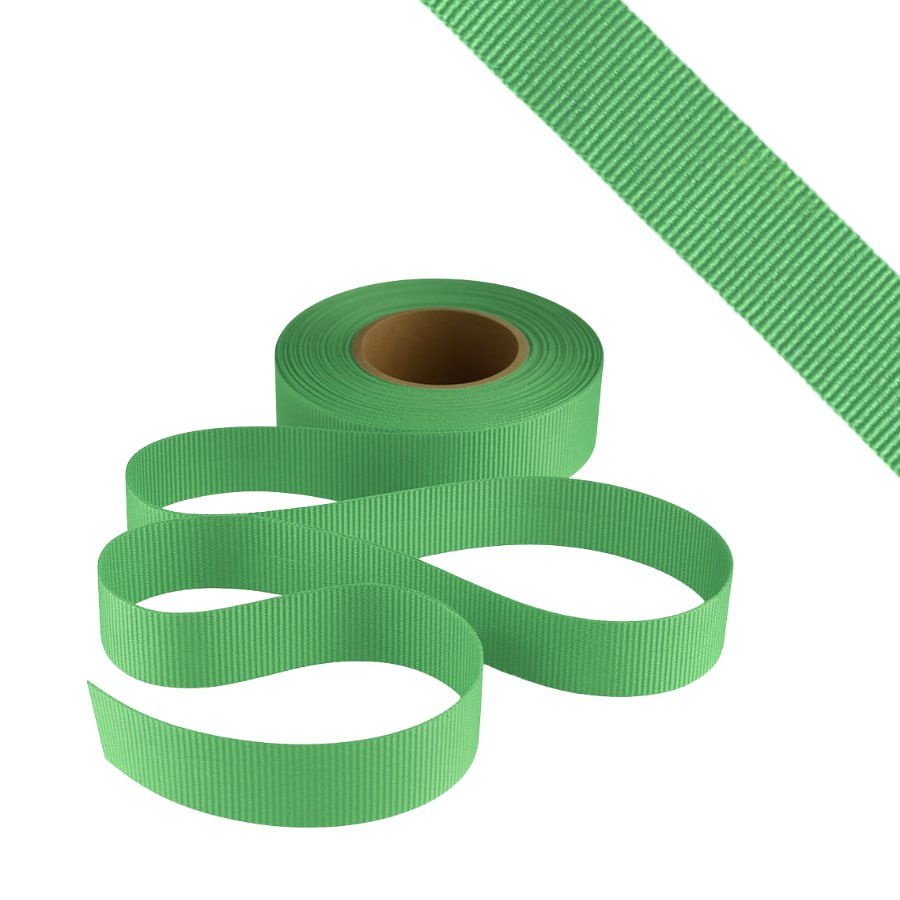 Petersham Ribbon - Solid Rainbow Green - 25mm x 20m roll