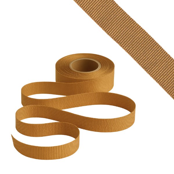 Petersham Ribbon - Solid Antique Gold - 20mm x 20m roll