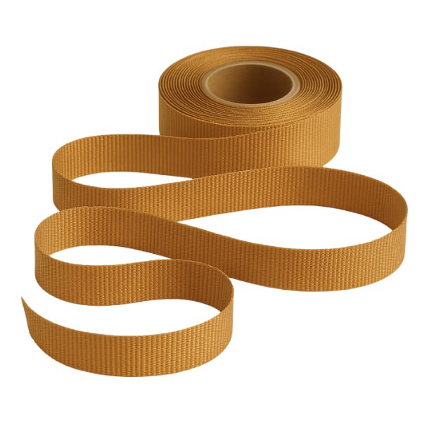 Petersham Ribbon - Solid Antique Gold - 20mm x 20m roll - Image 2