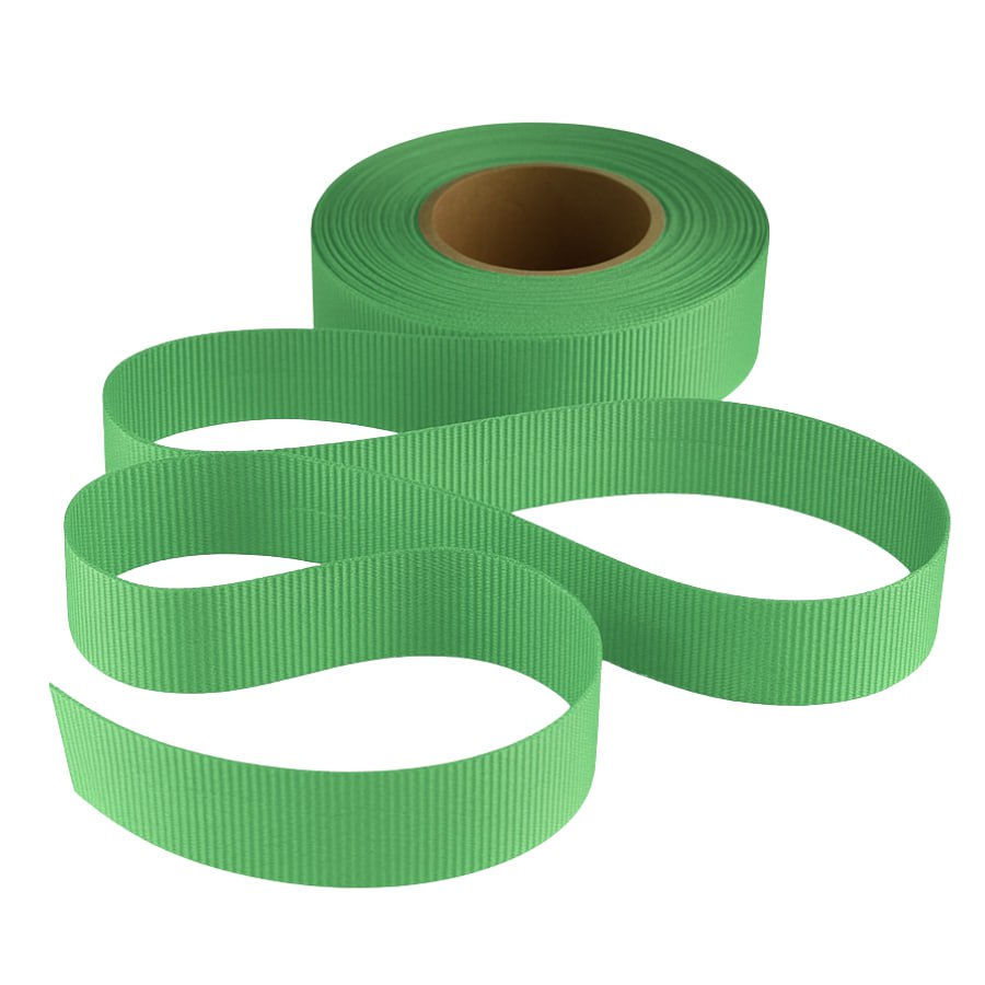 Petersham Ribbon - Solid Rainbow Green - 25mm x 20m roll - Image 2