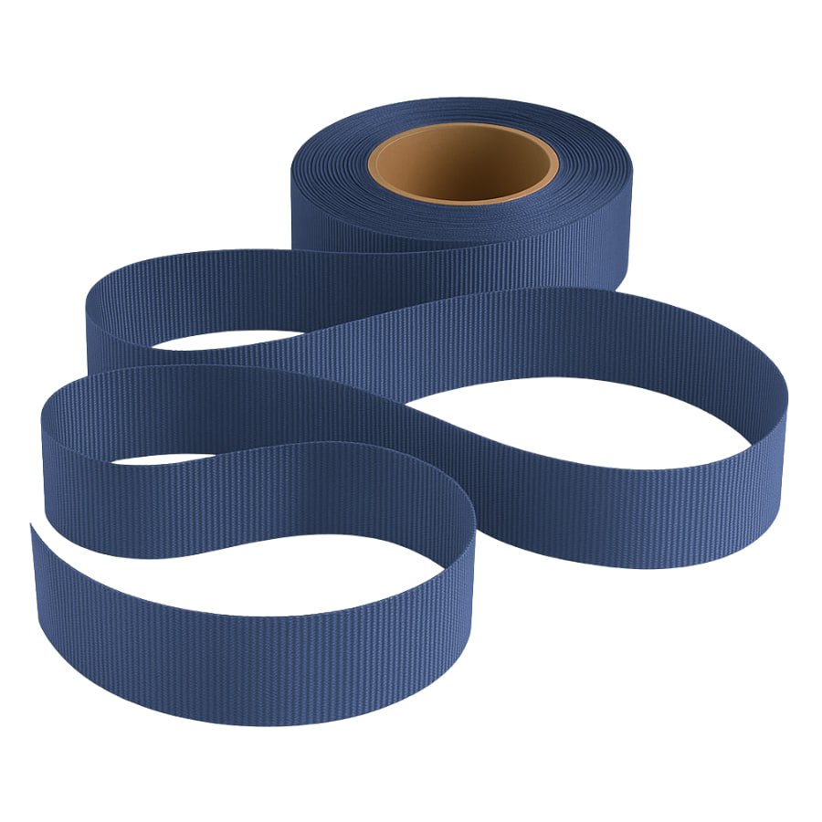 Petersham Ribbon - Solid Royal Blue - 25mm x 20m roll - Image 2