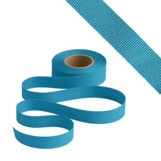 Petersham Ribbon - Solid Cyan - 25mm x 20m roll